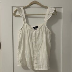 PAIGE White Button-Front Tank Top